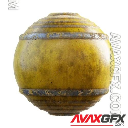 Yellow Metal Barrel PBR Texture