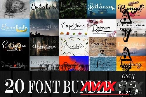 Year End Font Bundle - 20 Premium Fonts