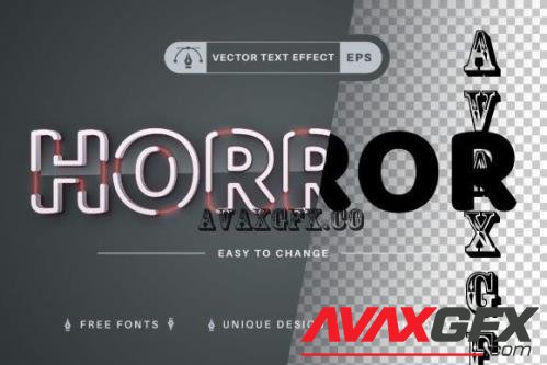 Horror Red Line Editable Text Effect - 10943470