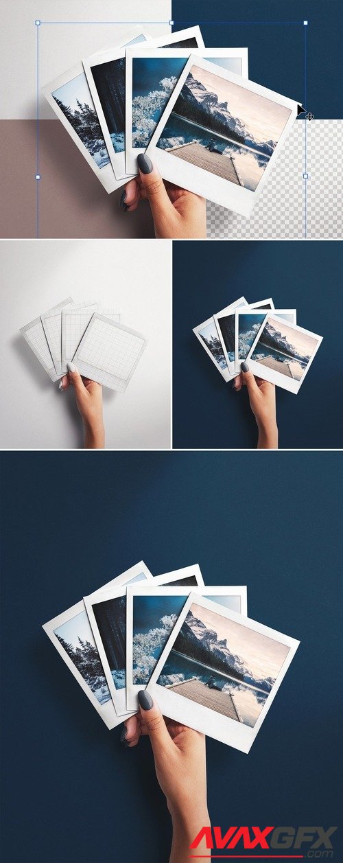 Adobestock - Hand Holding Fan of Four Instant Photos 535924184