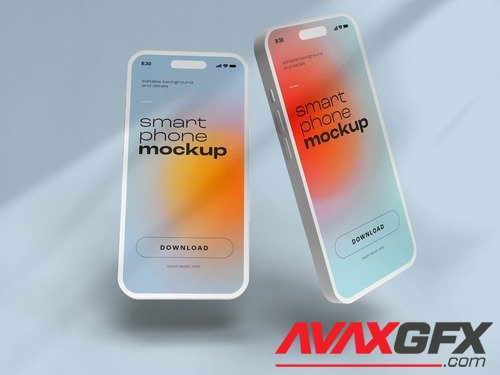 Adobestock - Smart Phone Mockup Design with Editable Background 535891766