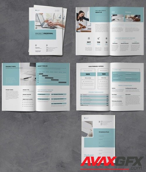Adobestock - Proposal Brochure Template with Blue Accents 537880772