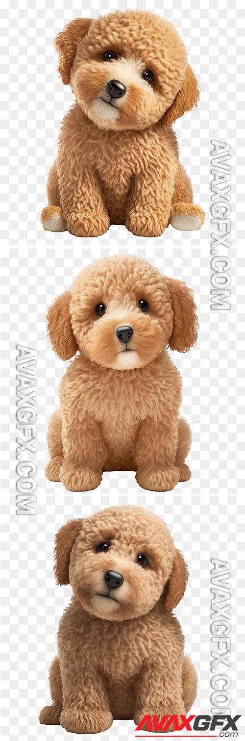 Adorable miniature goldendoodle dog psd