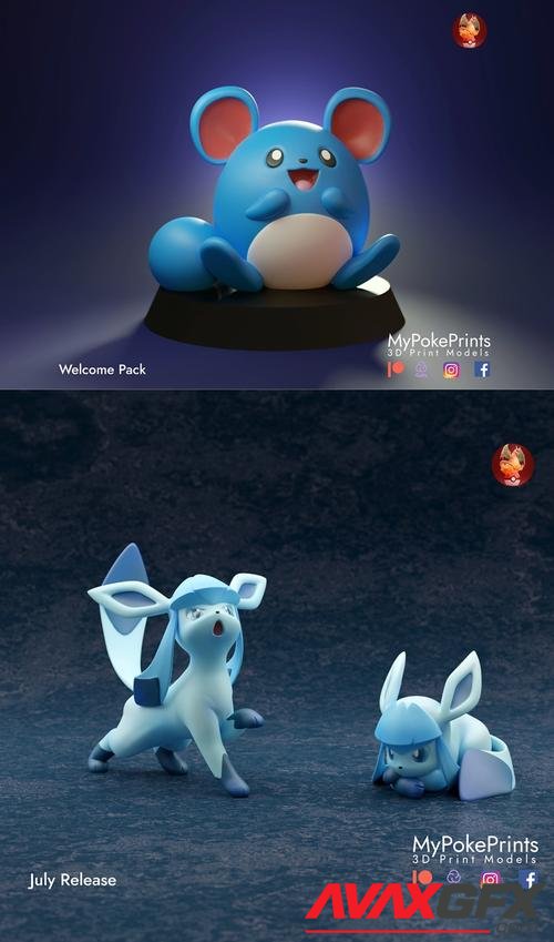 MyPokePrints - Glaceon and Maril – 3D Print