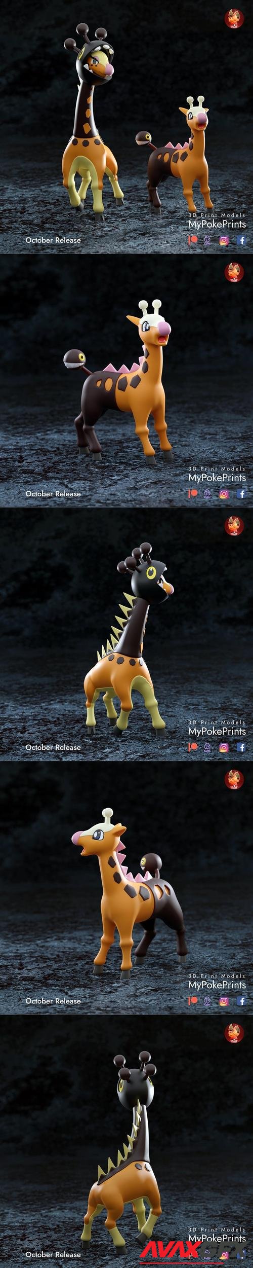 MyPokePrints - Girafarig and Farigriaf – 3D Print
