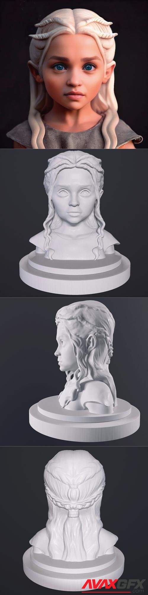 Kid Daenerys Targaryen Bust – 3D Print