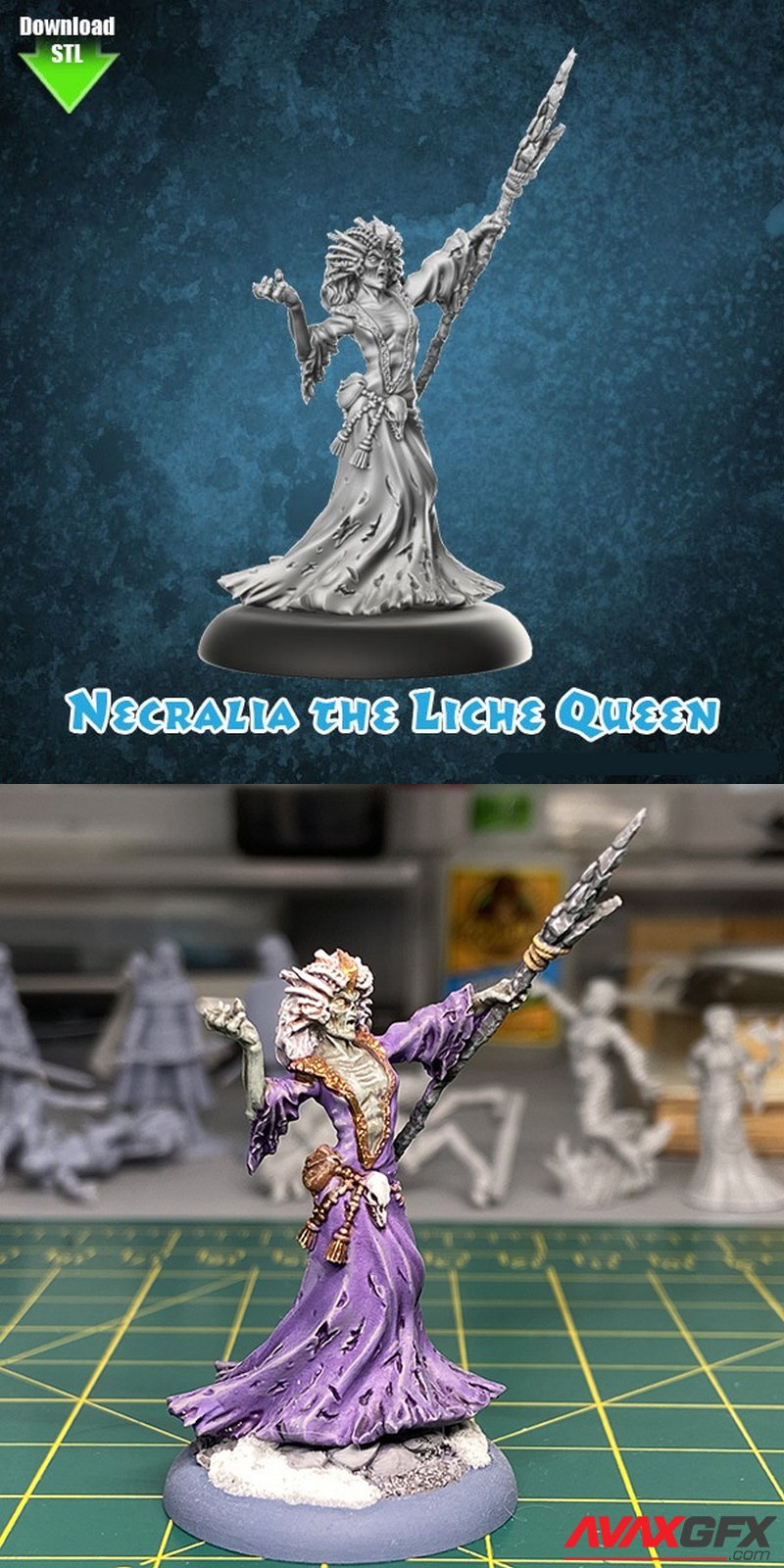 Necralia the Liche Queen - 3D Print Model STL