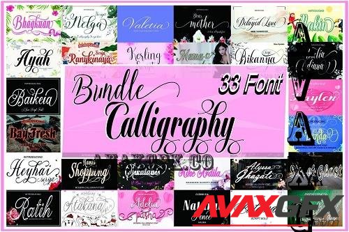 Calligraphy Bundle - 33 Premium Fonts