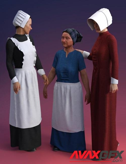 dForce Servant Dress for Genesis 8 Female(s)