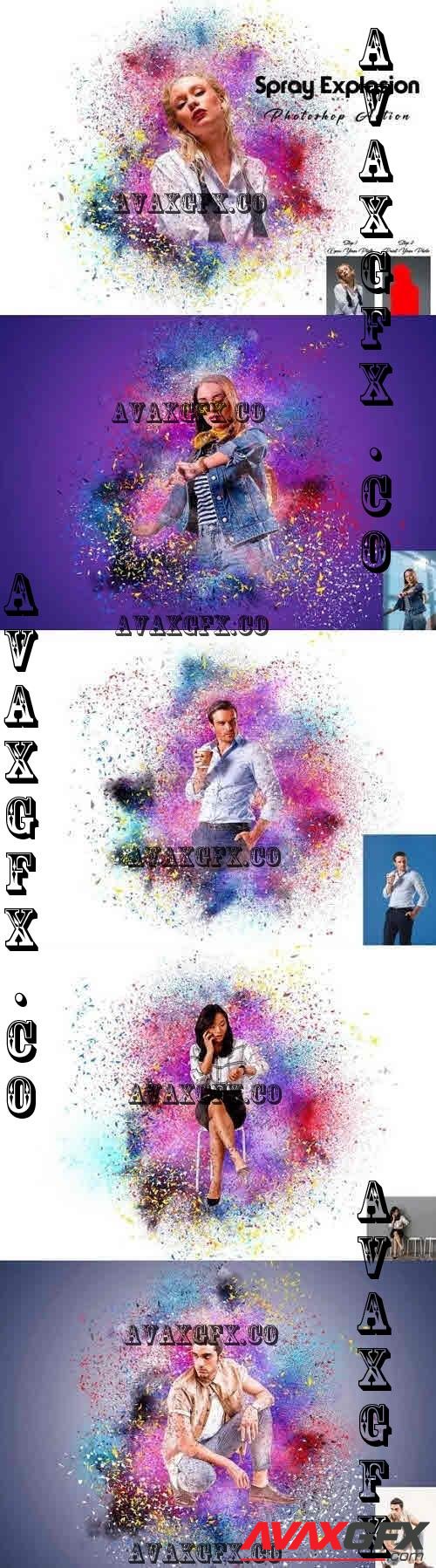 Spray Explosion Photoshop Action - 10948761