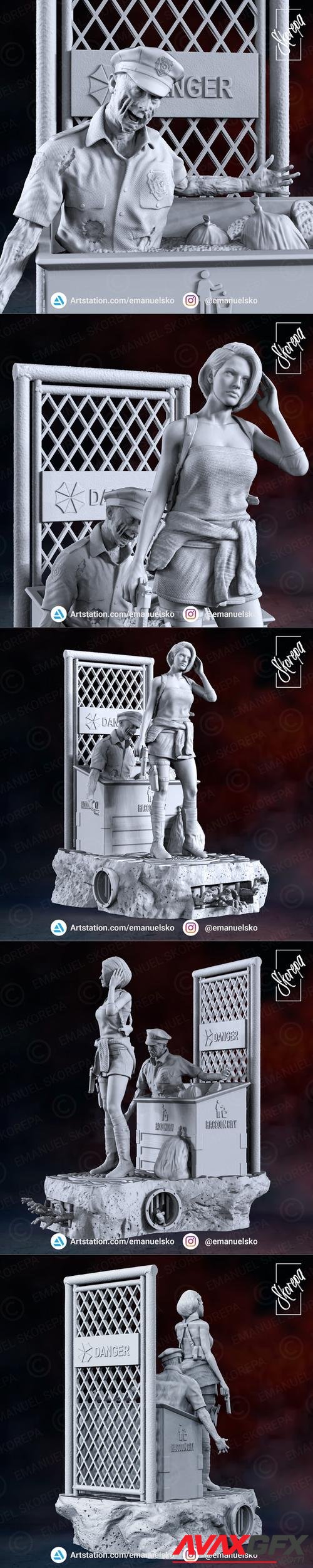 Skorepa - Jill Valentine Remake Dioram – 3D Print