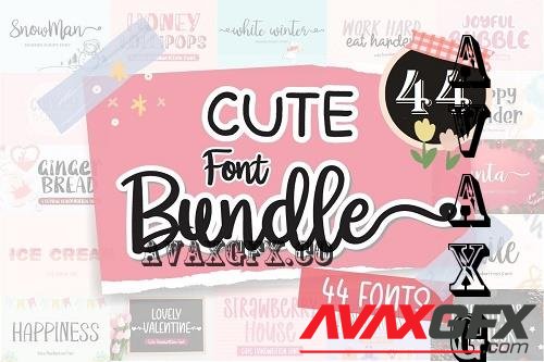 The Cute Font Bundle - 44 Premium Fonts