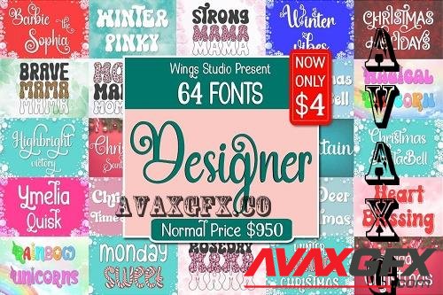 The Designer Font - 64 Premium Fonts