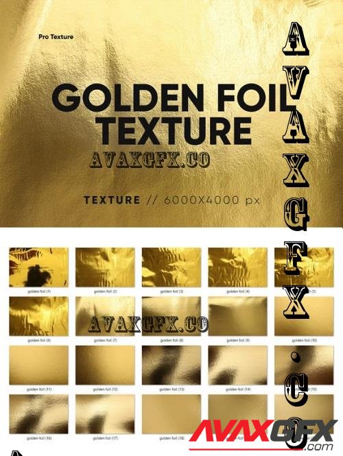 20 Golden Foil Texture - 10951219