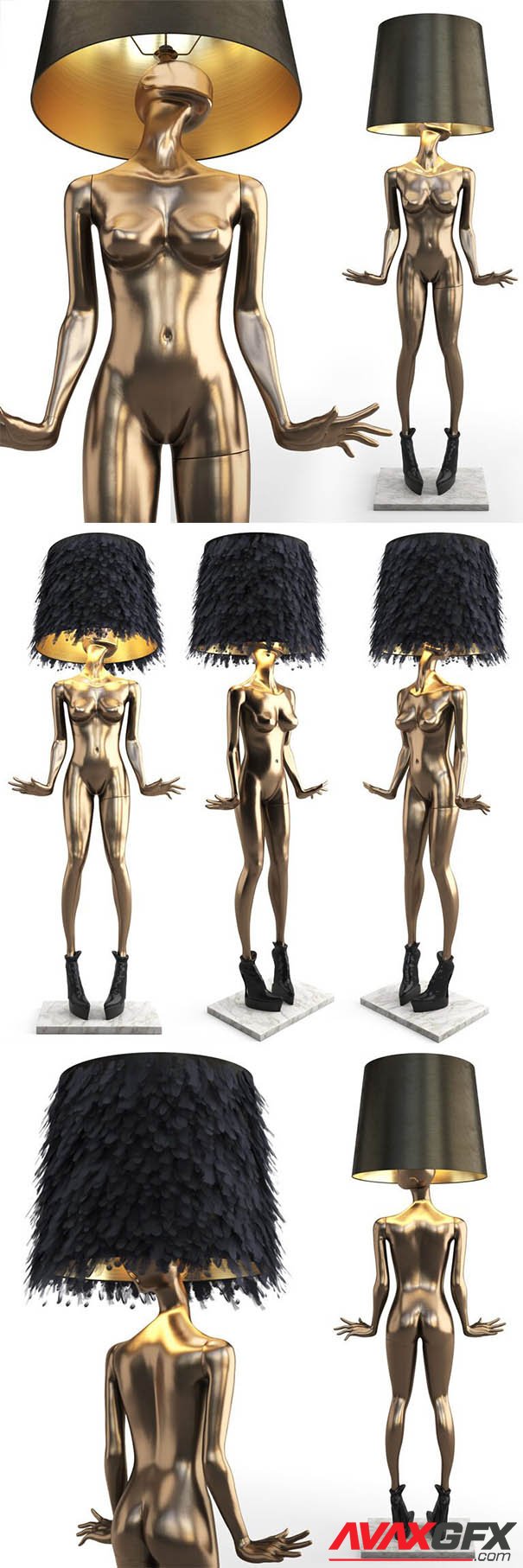 Mannequin Floor Lamp Frederika 3D