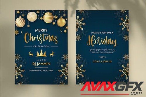 Christmas Greeting Card Template H6SHXNL