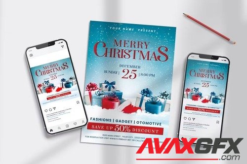 Merry Christmas Flyer Template HVWCLKR