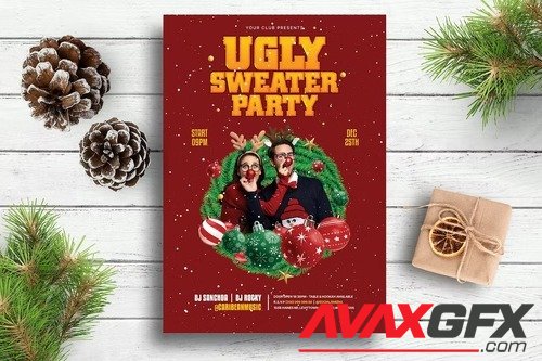 Ugly Sweater Party Flyer 8TF4FYY