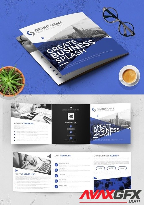 Adobestock - Square Trifold Brochure Layout 525675018