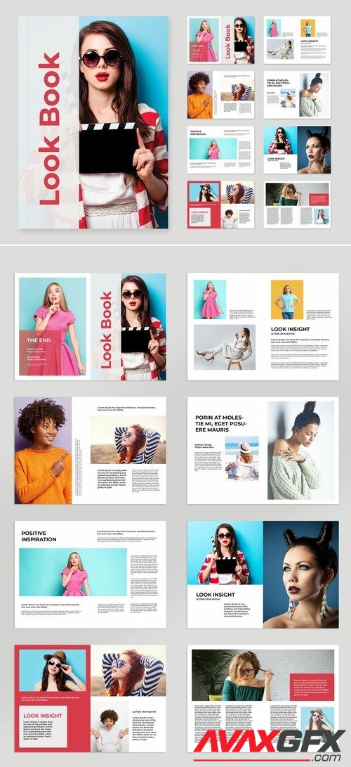 Adobestock - Modern Look Book Layout 516448598