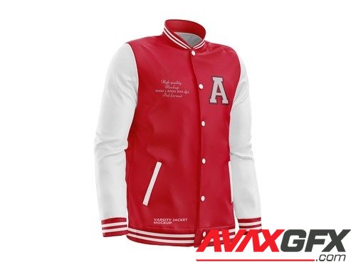 Adobestock - Varsity Jacket Mockup Half Side View 508117262