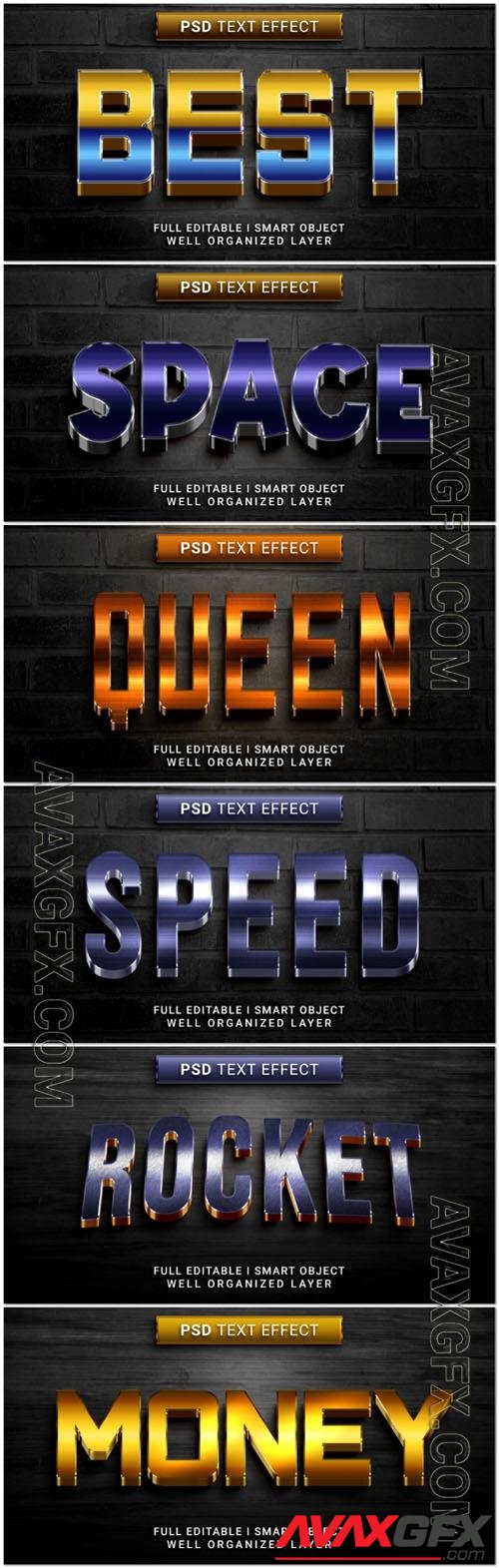 Psd style text effect editable set vol 25