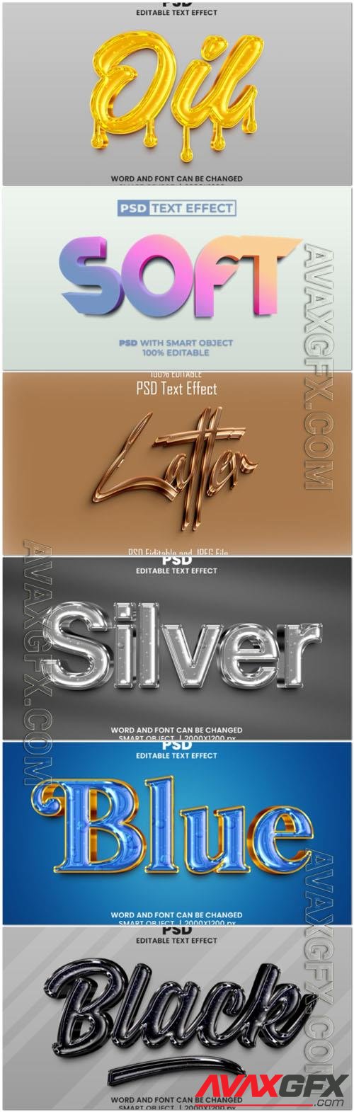 Psd style text effect editable set vol 22