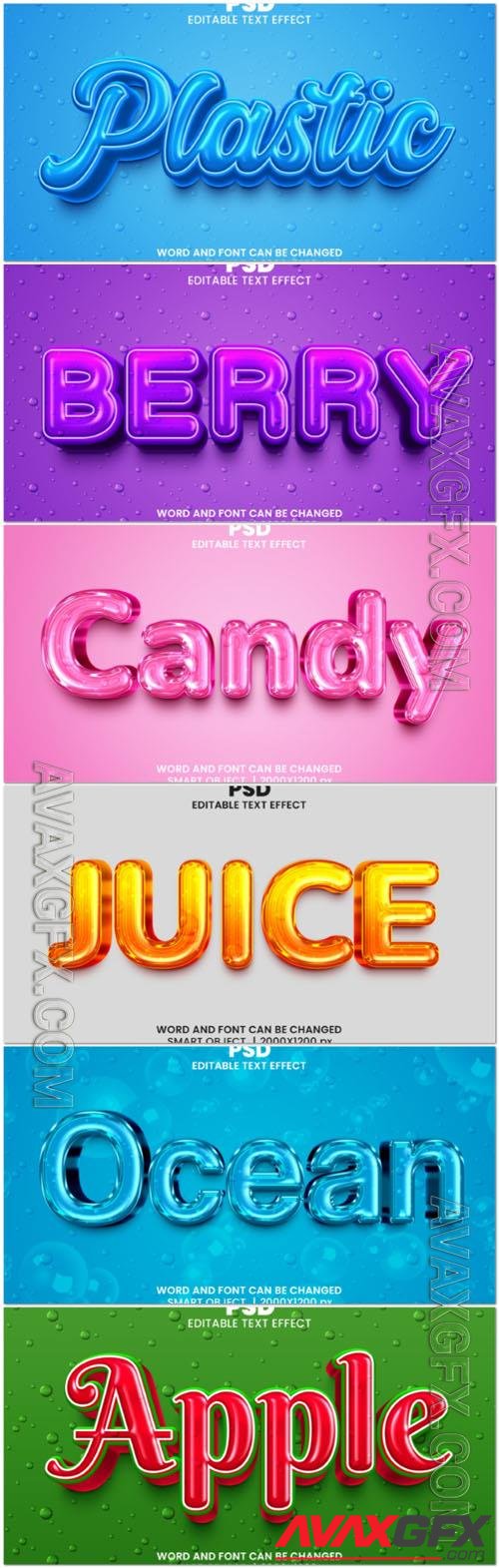 Psd style text effect editable set vol 21