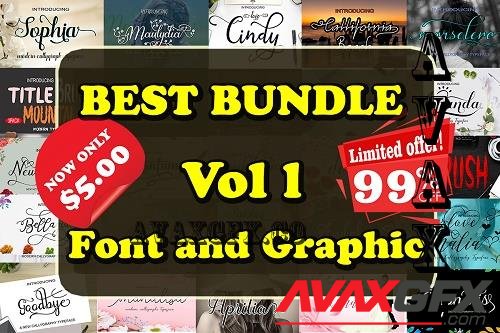 Best Bundle Vol 1 - 26 Premium Fonts, 5 Premium Graphics