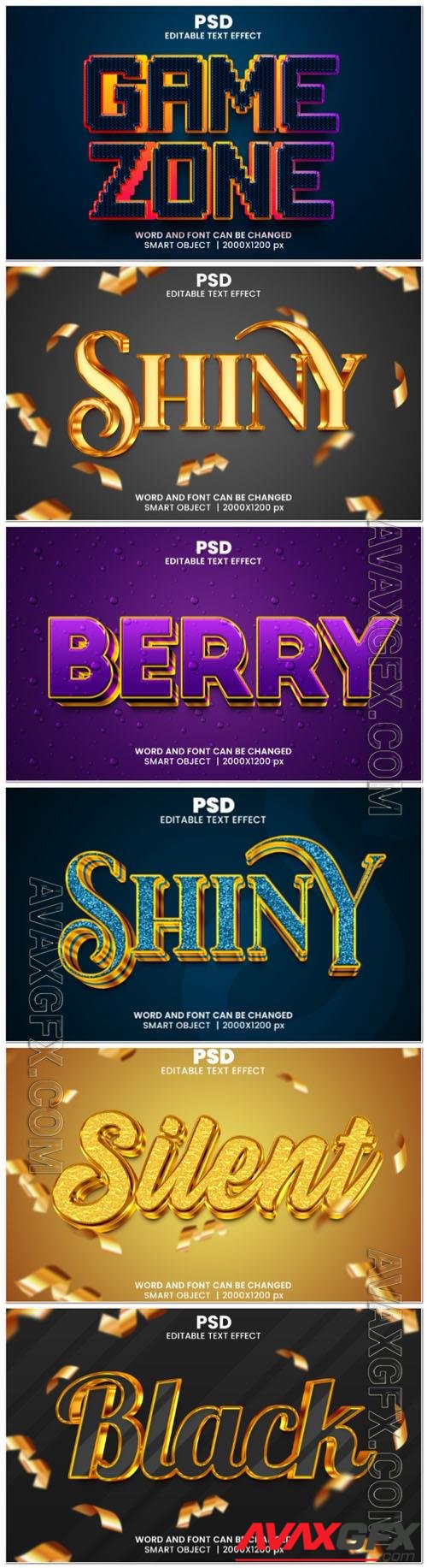 Psd style text effect editable set vol 28