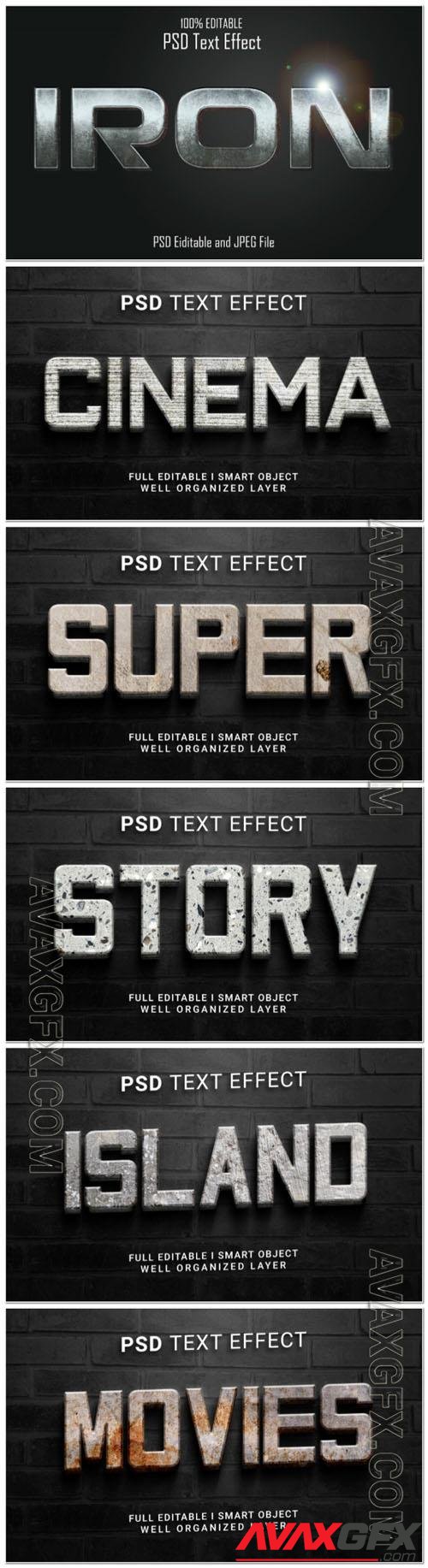 Psd style text effect editable set vol 30