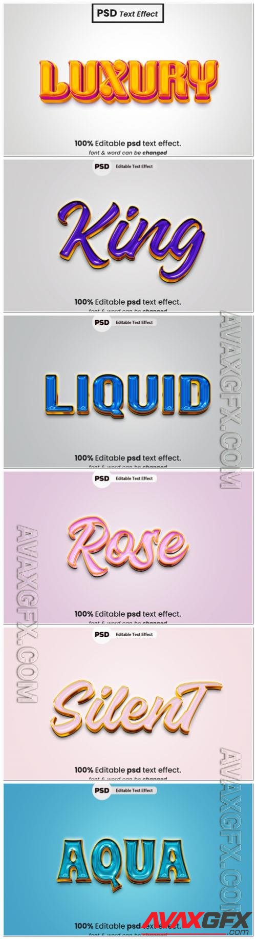 Psd style text effect editable set vol 27