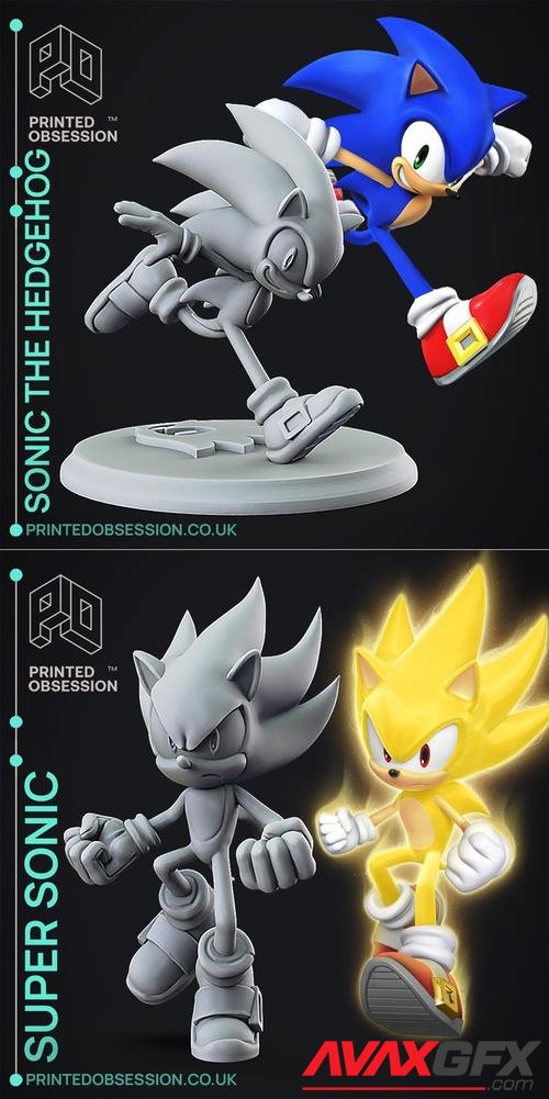 Printed Obsession - Sonic The Hedgehog and Super Sonic - Sonic the Hedgehog-Fan Art – 3D Print