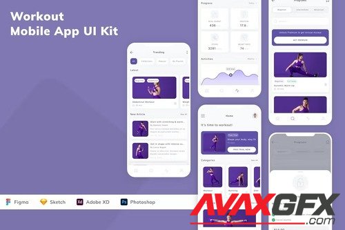 Workout Mobile App UI Kit YZDCVCG