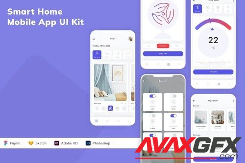 Smart Home Mobile App UI Kit ENMXCQY