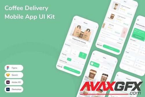 Coffee Delivery Mobile App UI Kit XLGFUVT
