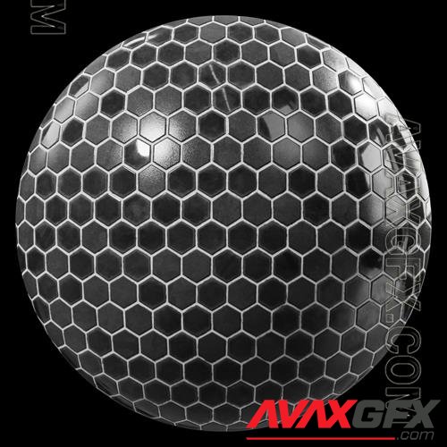 Tiles Onyx Opalo Hexagonal Black 001