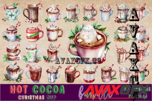 Christmas Hot Cocoa Watercolor Bundle - 4203363