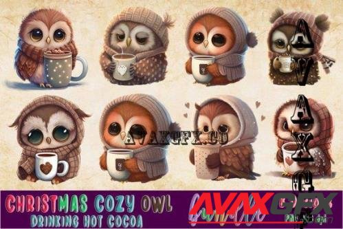 Cozy Owl Drinking Hot Chocolate Bundle
