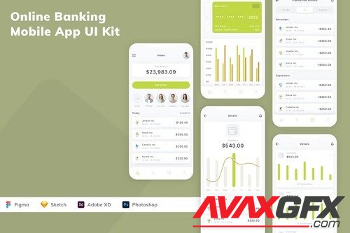 Online Banking Mobile App UI Kit 8RJBN4E