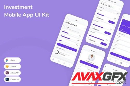 Investment Mobile App UI Kit ZV8TYT6