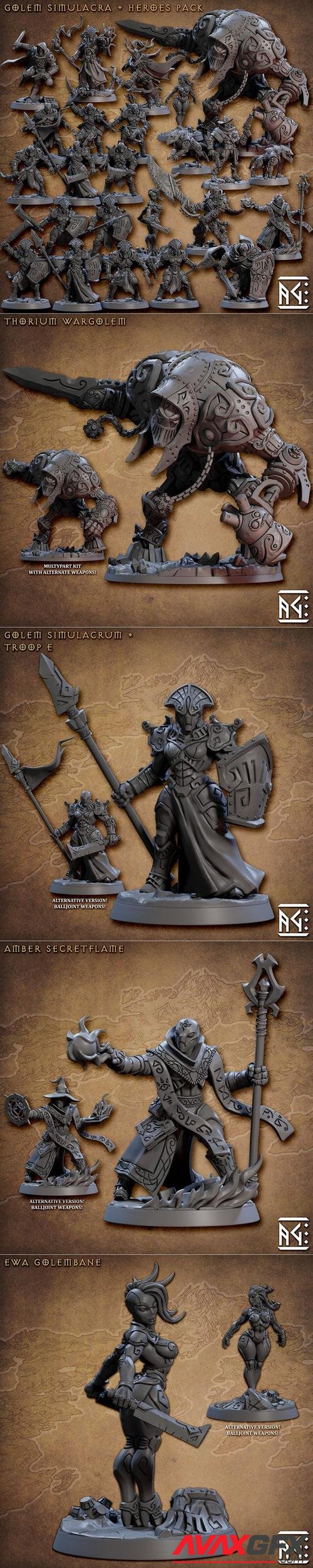 Artisan Guild - Golem Simulacra Heroes Pack December 2022 – 3D Print