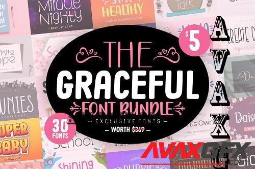 The Graceful Font Bundle - 30 Premium Fonts