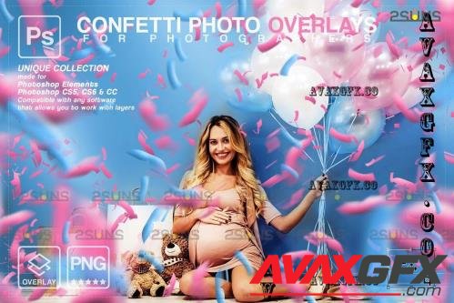 Gender reveal confetti overlays Baby V5 - 10960523