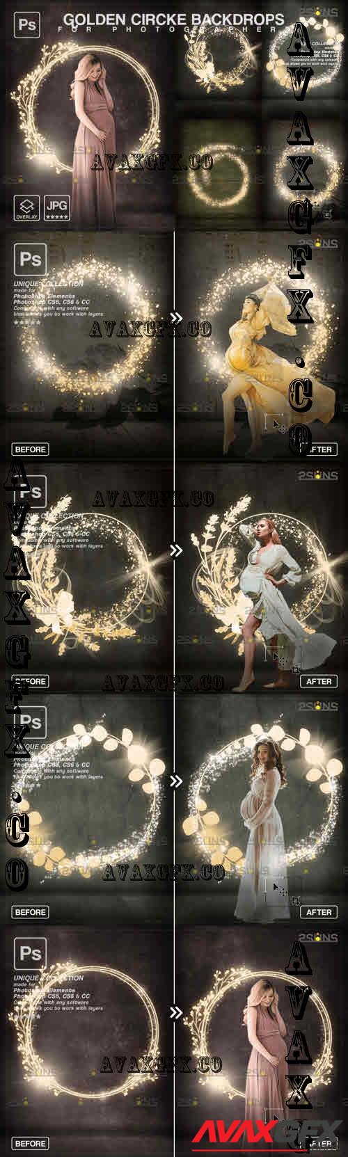 Golden lighting circle Backdrop V2 - 10960594