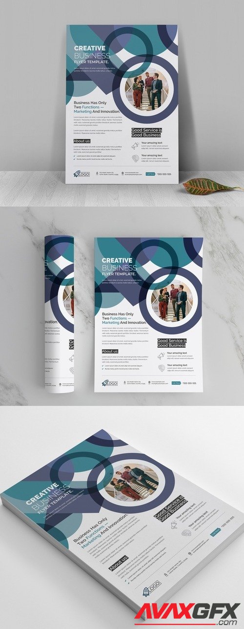 Adobestock - Abstract Clean Flyer Template Vector Accents 521501869