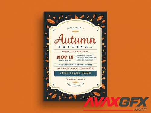 Adobestock - Autumn Festival Celebration Flyer Layout 529495652