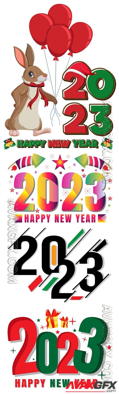 Happy new year 2023 background vector design