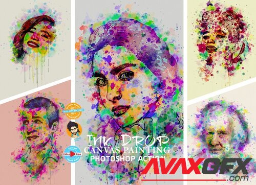 Creativemarket - Ink Drop Painting Photoshop Action 6802788