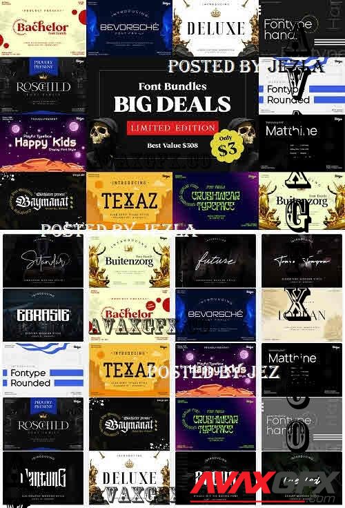 Font Bundle - Big Deal - 20 Premium Fonts